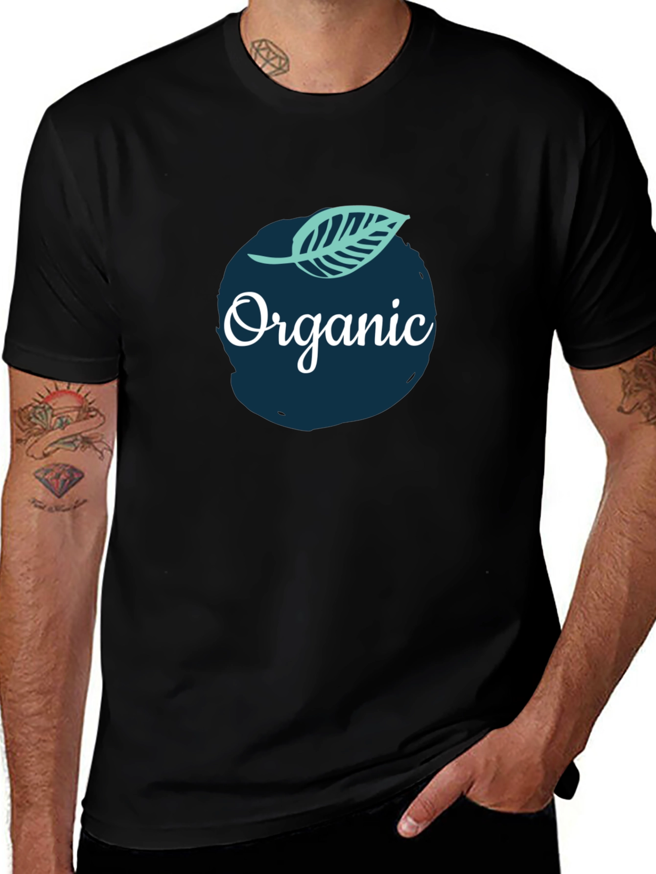 Organic Graphic Tee - Black Cotton T-Shirt