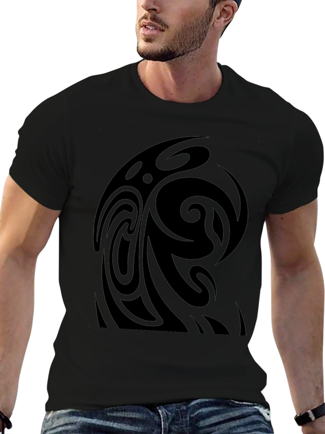 Tribal Swirl Black T-Shirt