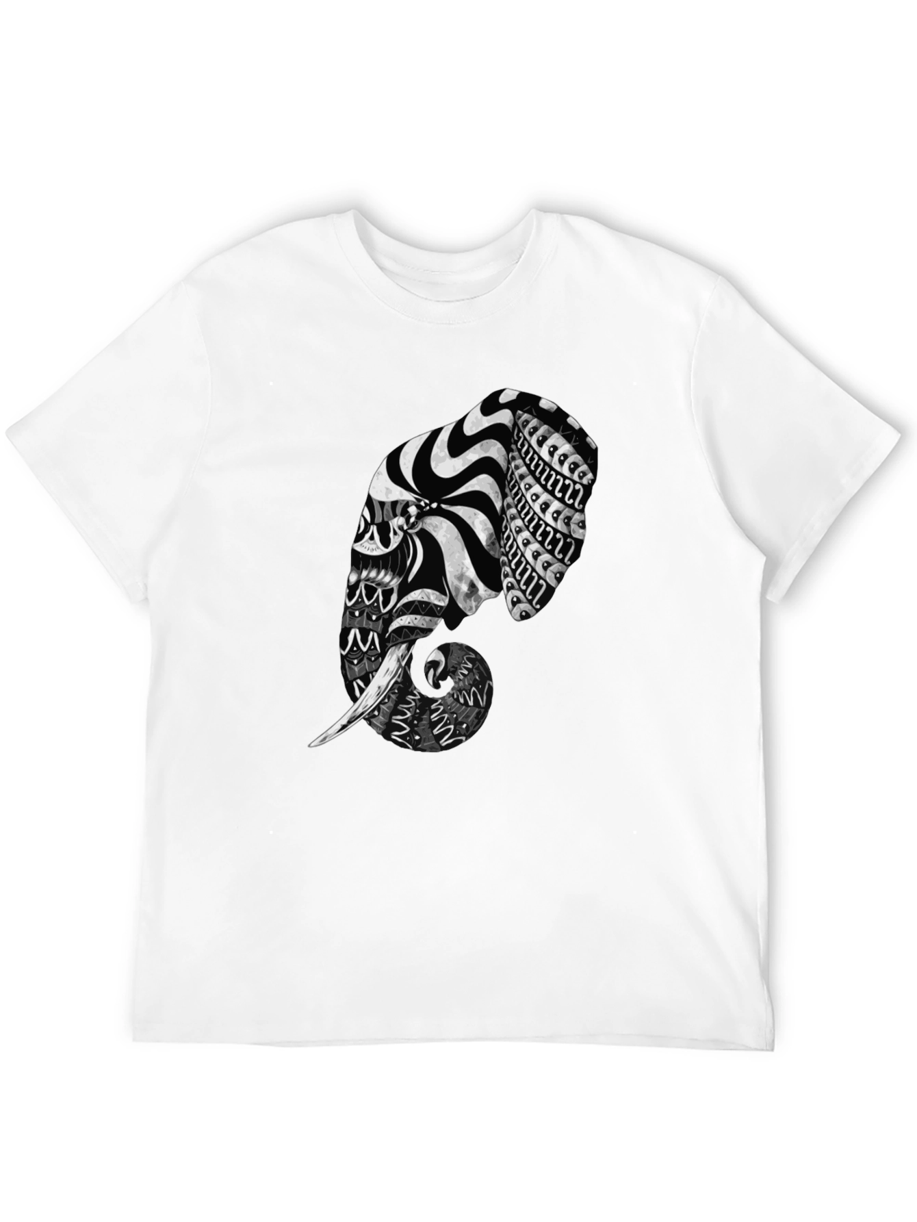 Elephant Art Black T-Shirt