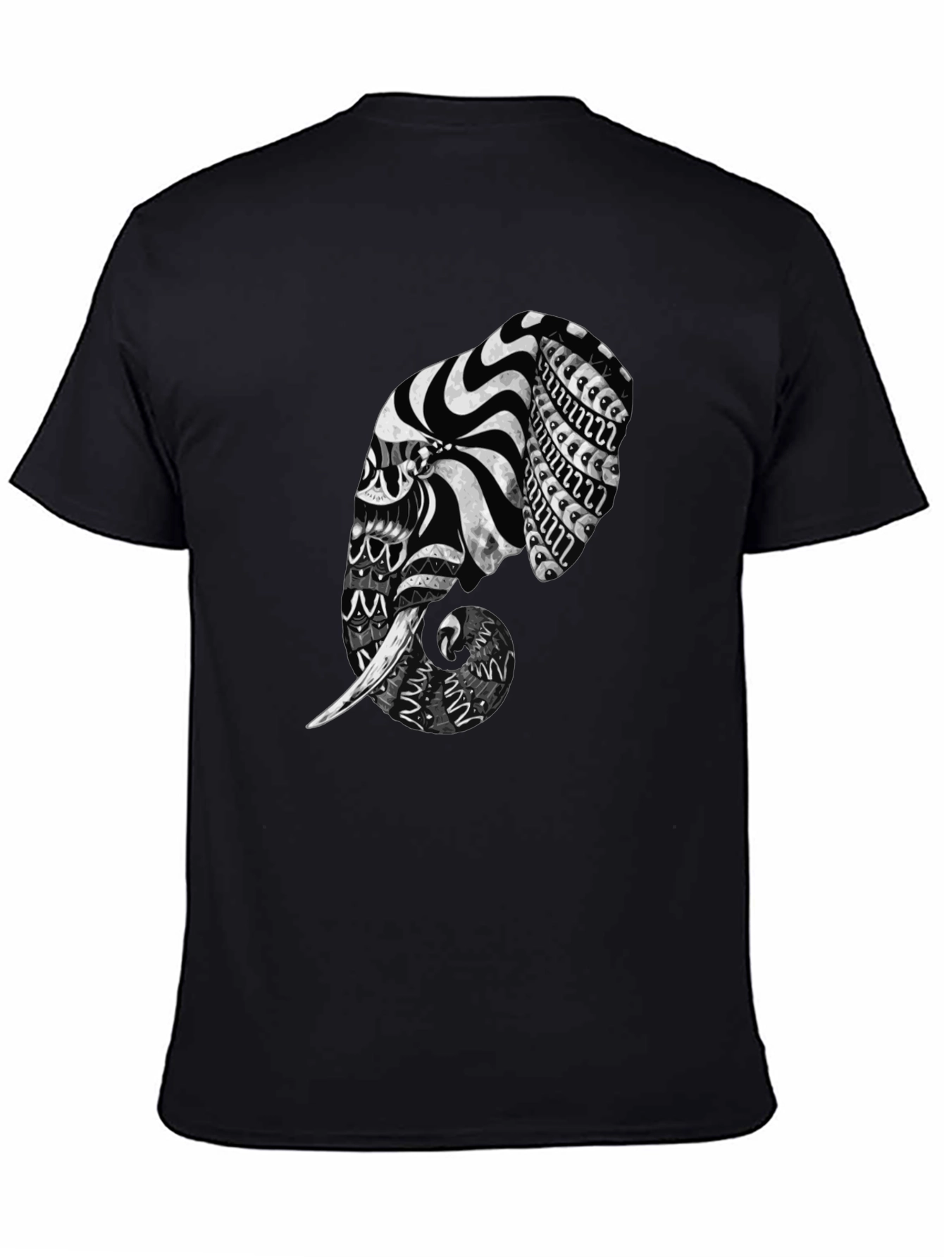 Elephant Art Black T-Shirt