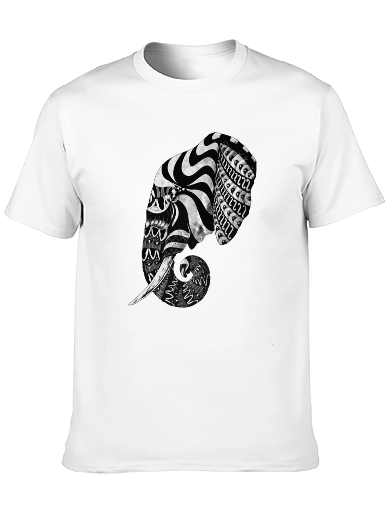 Elephant Art Black T-Shirt