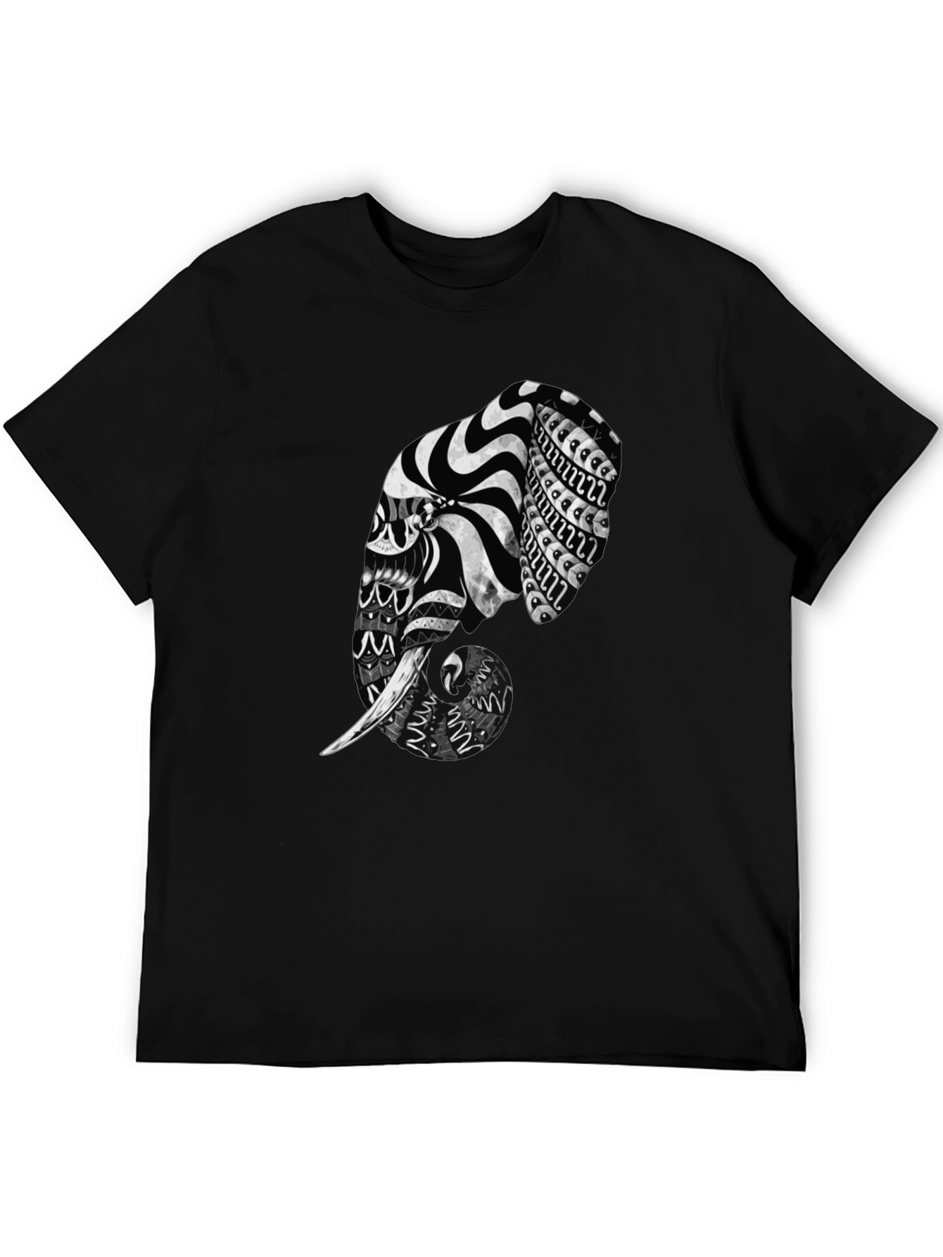 Elephant Art Black T-Shirt