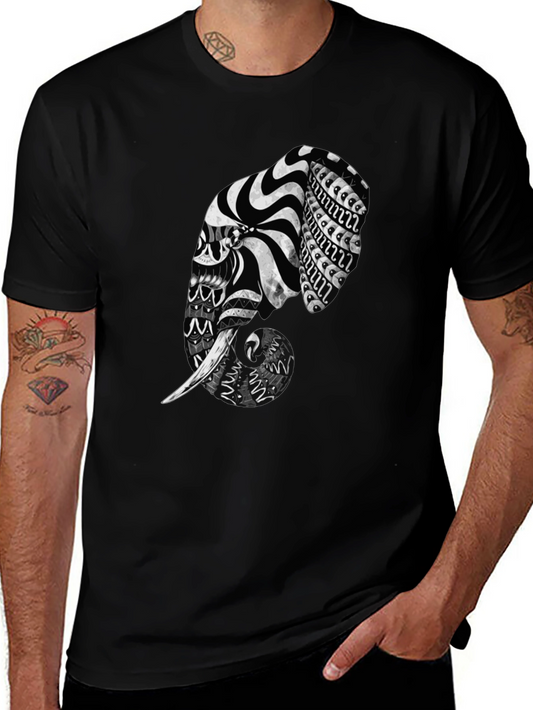 Elephant Art Black T-Shirt
