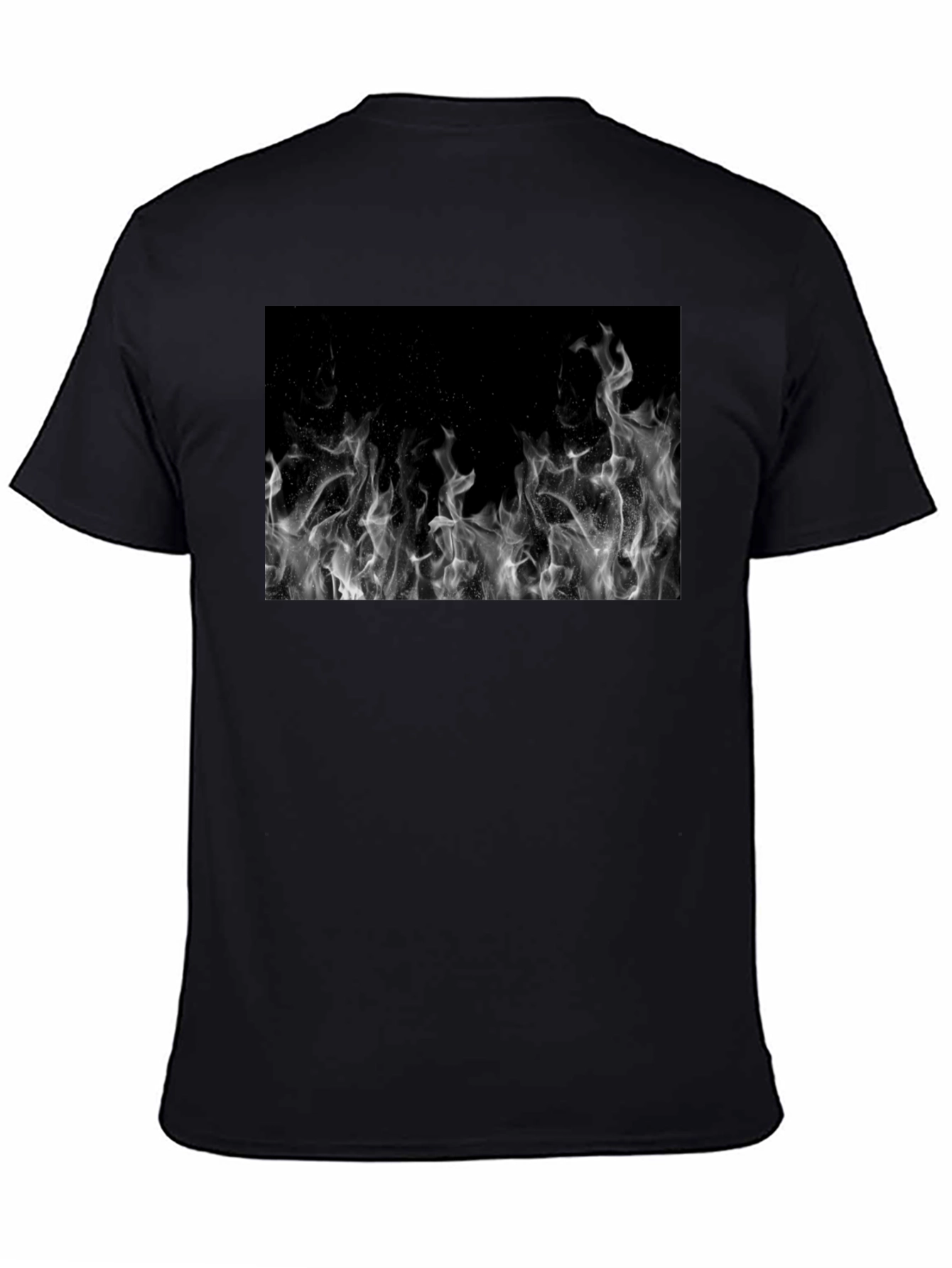 Black Tee with Abstract Smoke Print