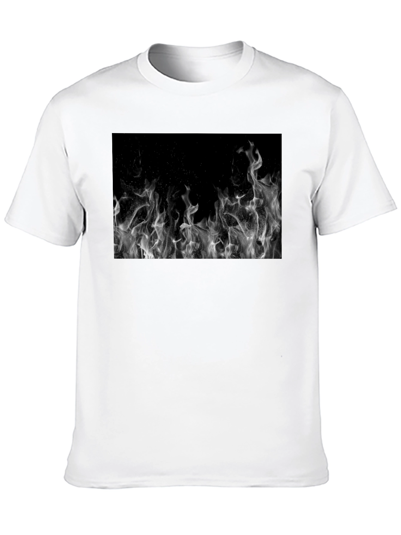 Black Tee with Abstract Smoke Print