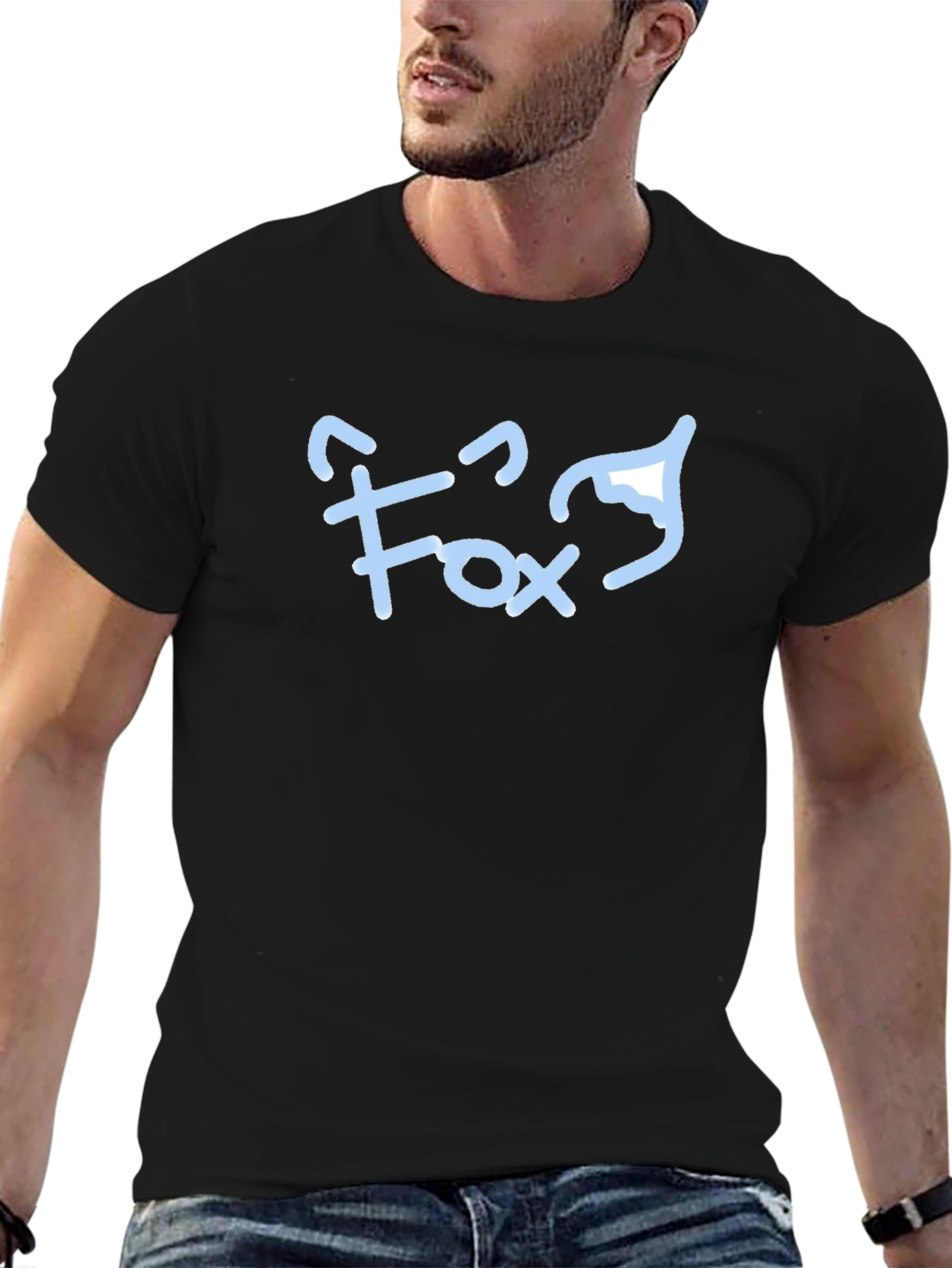 Fox Graphic Tee - Black Cotton Blend
