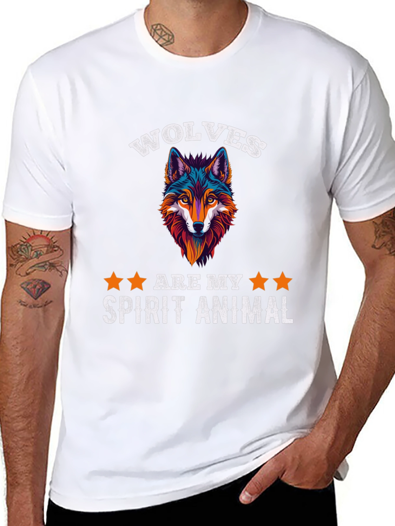 Wolf Spirit Animal Graphic Tee - Stylish Comfort