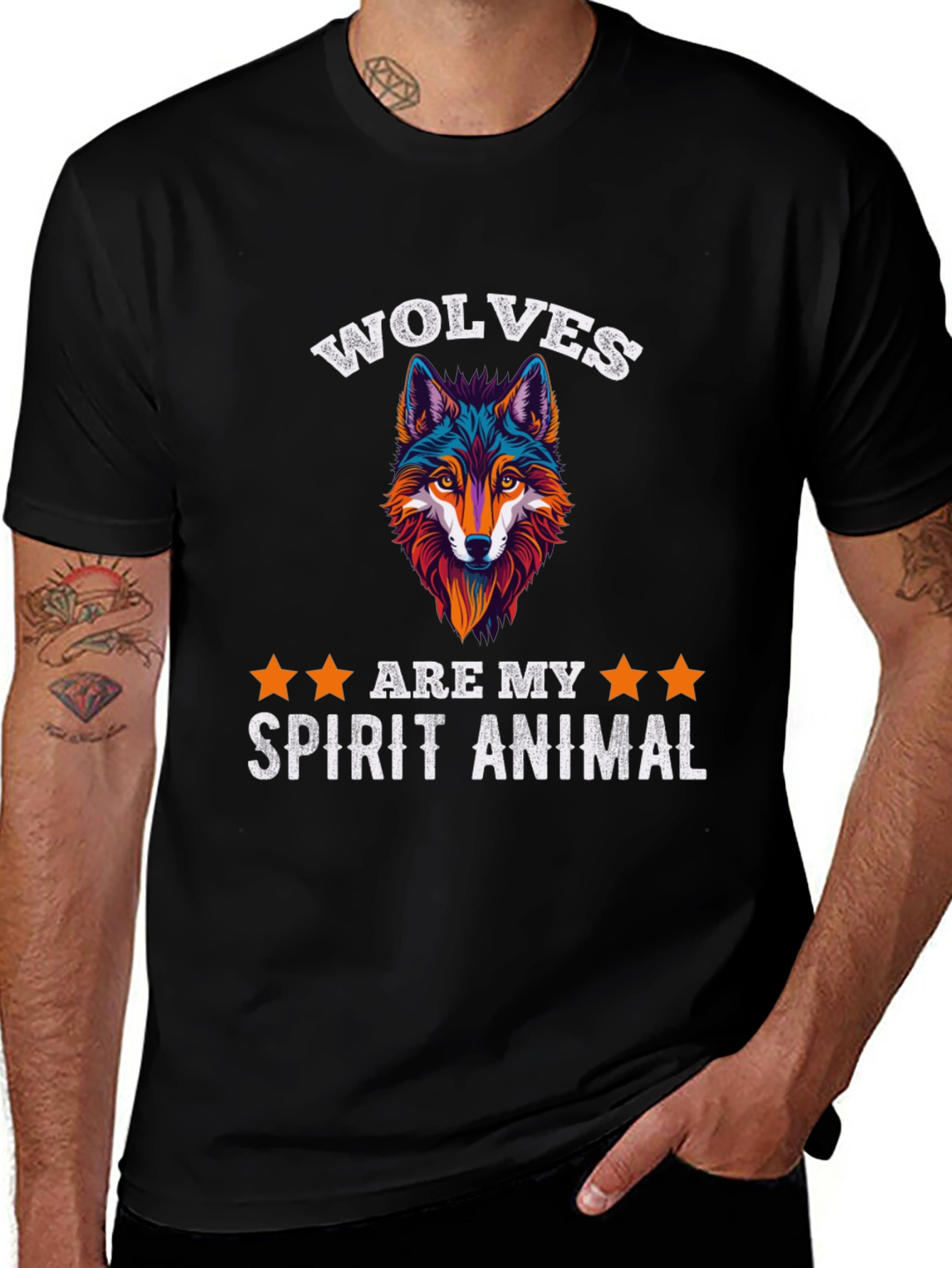 Wolf Spirit Animal Graphic Tee - Stylish Comfort