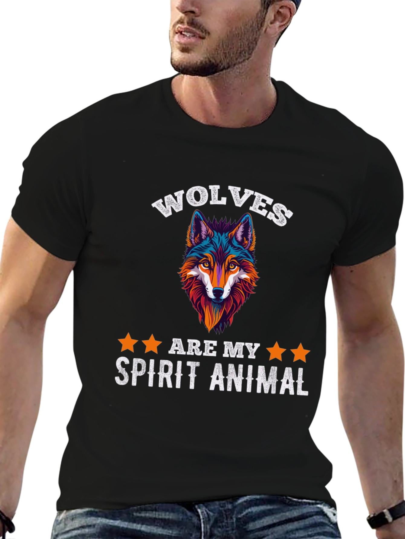 Wolf Spirit Animal Graphic Tee - Stylish Comfort