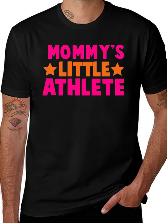 Mommys Little Athlete Black Graphic T-Shirt