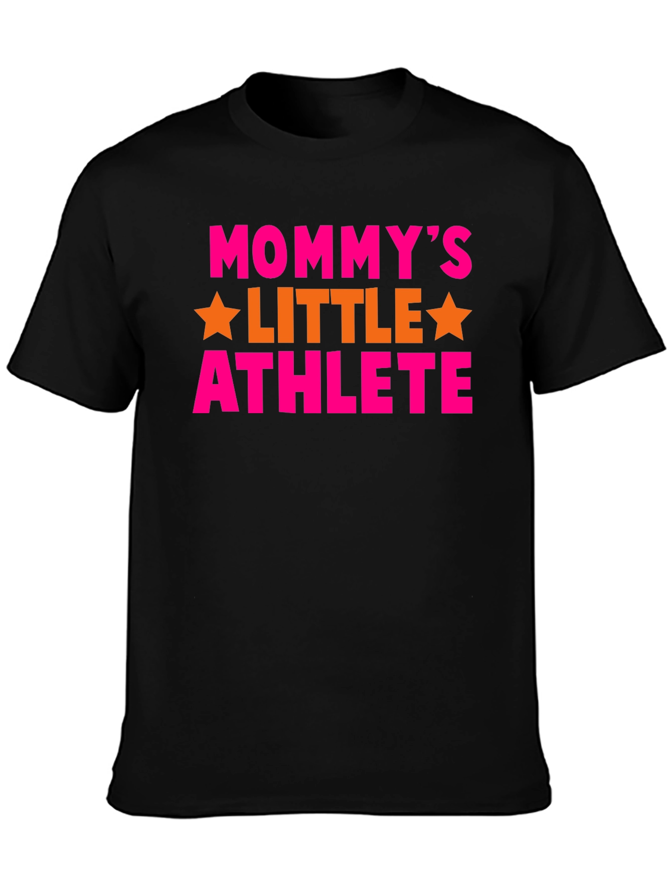 Mommys Little Athlete Black Graphic T-Shirt