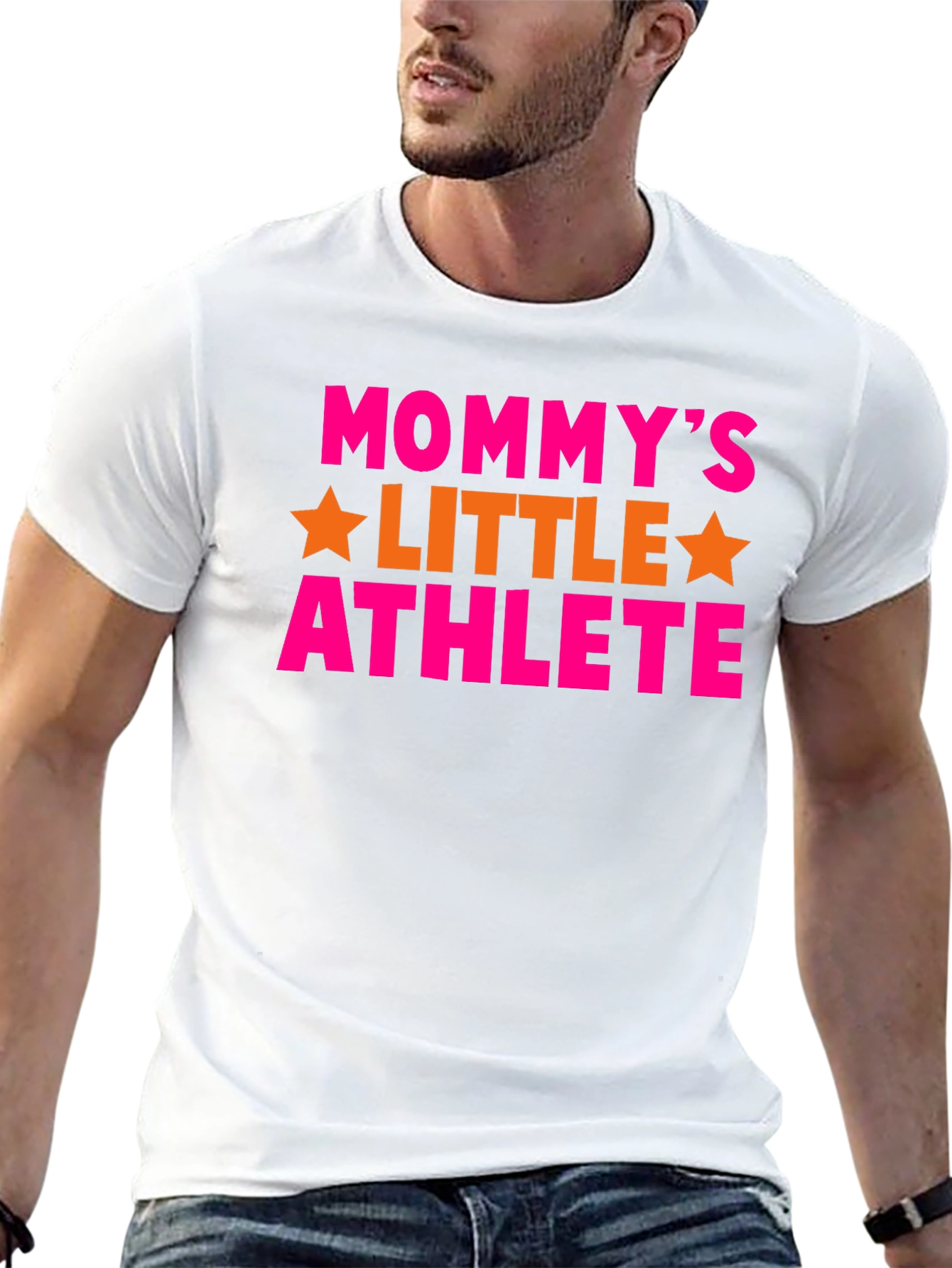 Mommys Little Athlete Black Graphic T-Shirt