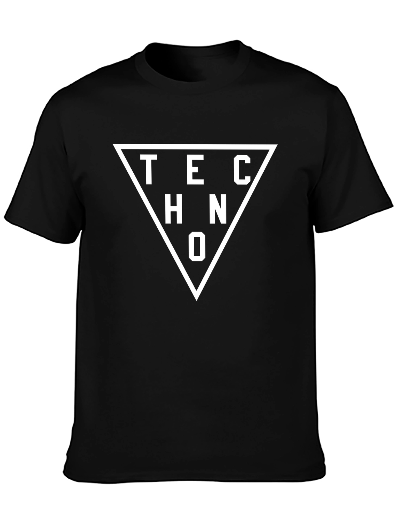 Techno Triangle Graphic Black T-Shirt