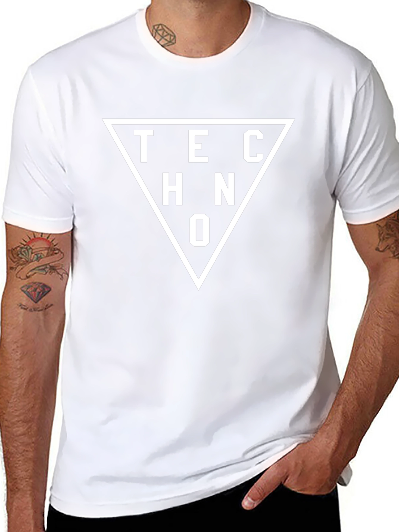 Techno Triangle Graphic Black T-Shirt