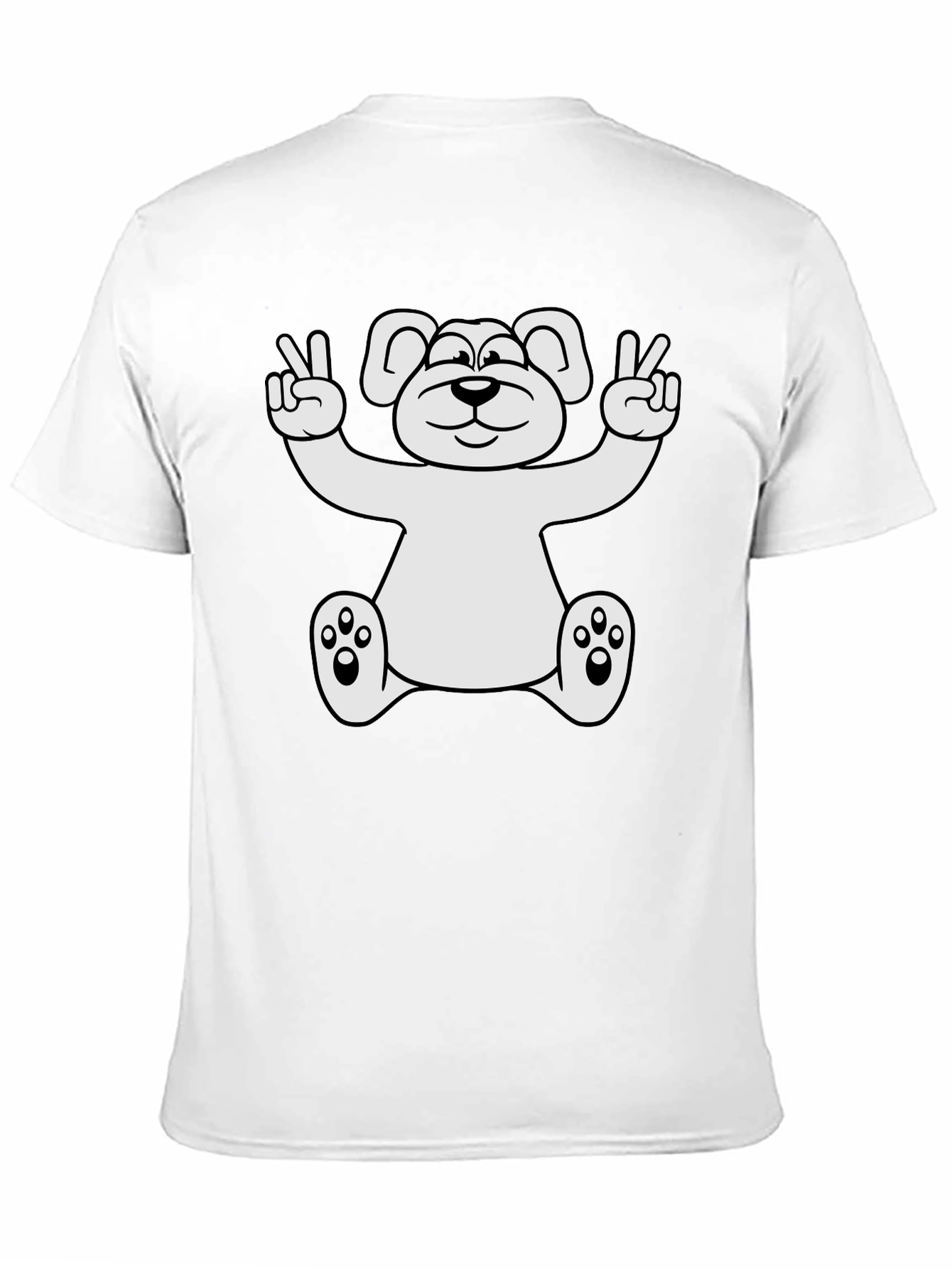 Peace Bear Graphic T-Shirt - Black