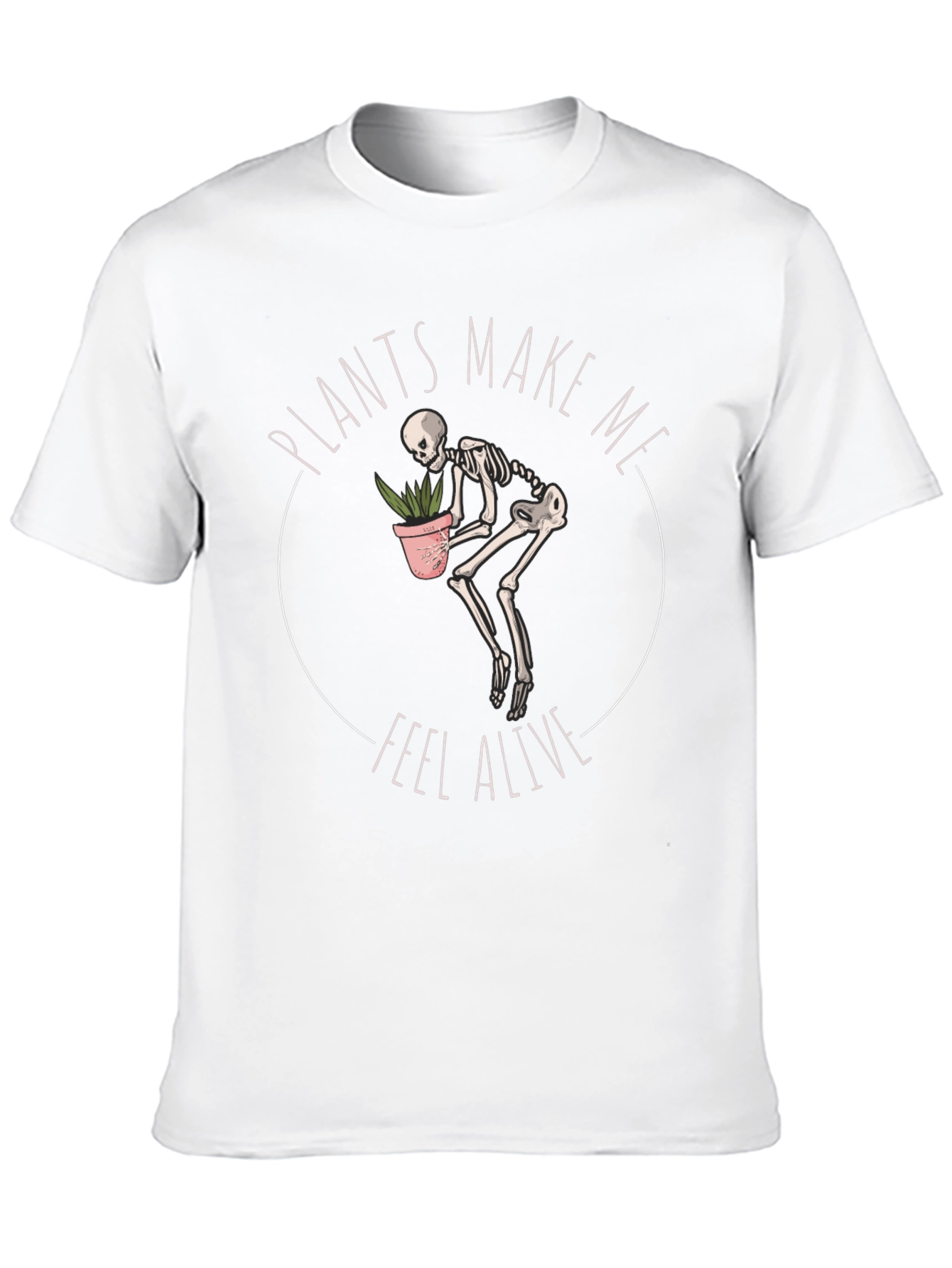 Plants Make Me Feel Alive Skeleton Graphic Tee