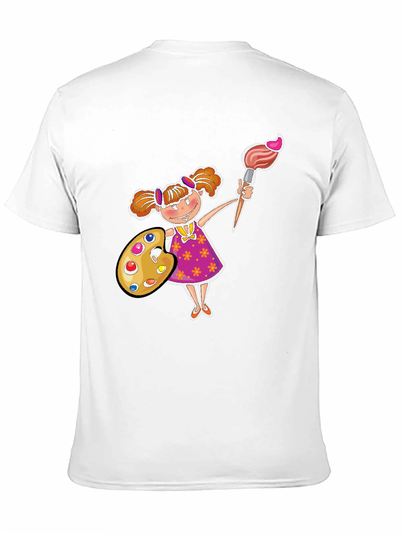 Painter Girl Graphic Tee - Black Cotton T-Shirt