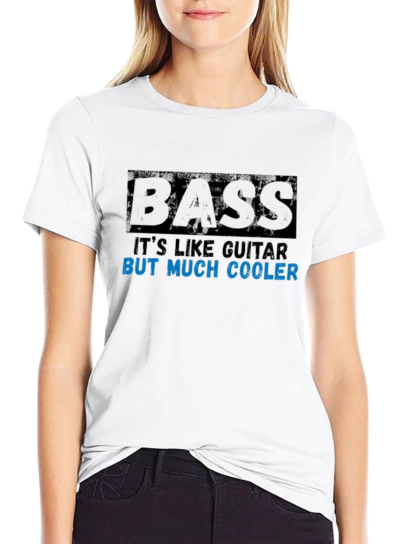 Bass Guitar Much Cooler Black Graphic T-Shirt