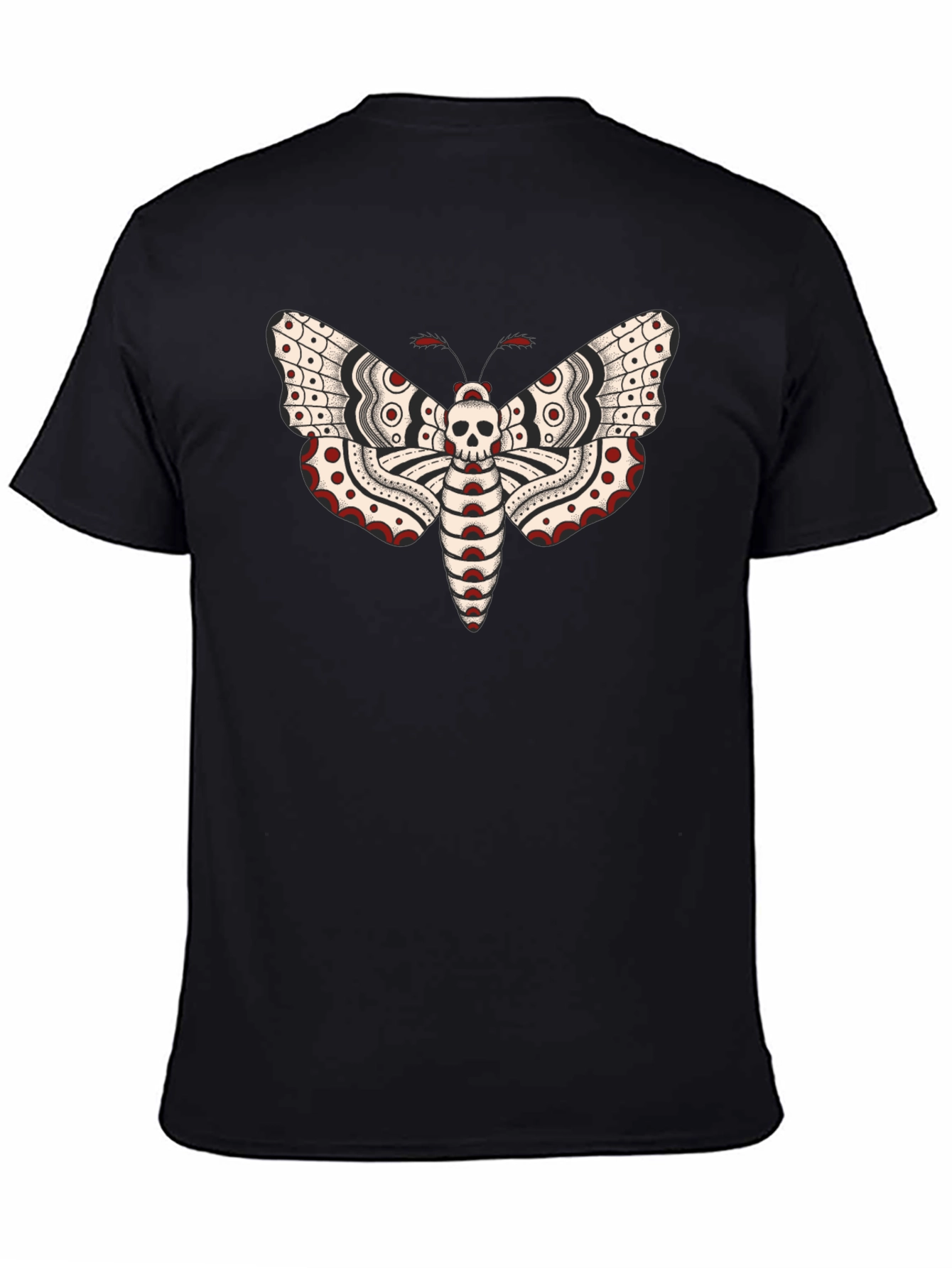 Moth Skull Graphic Tee - Black T-Shirt