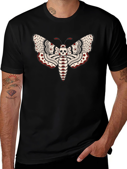 Moth Skull Graphic Tee - Black T-Shirt