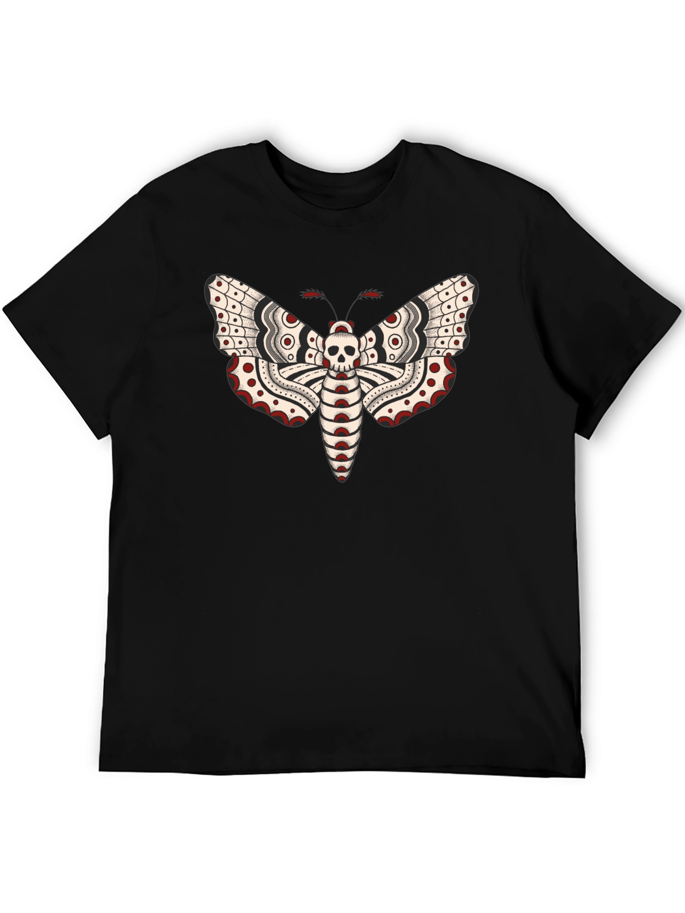 Moth Skull Graphic Tee - Black T-Shirt
