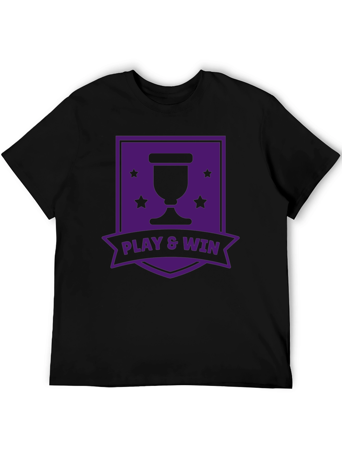 Play & Win Graphic T-Shirt - Black Casual Tee