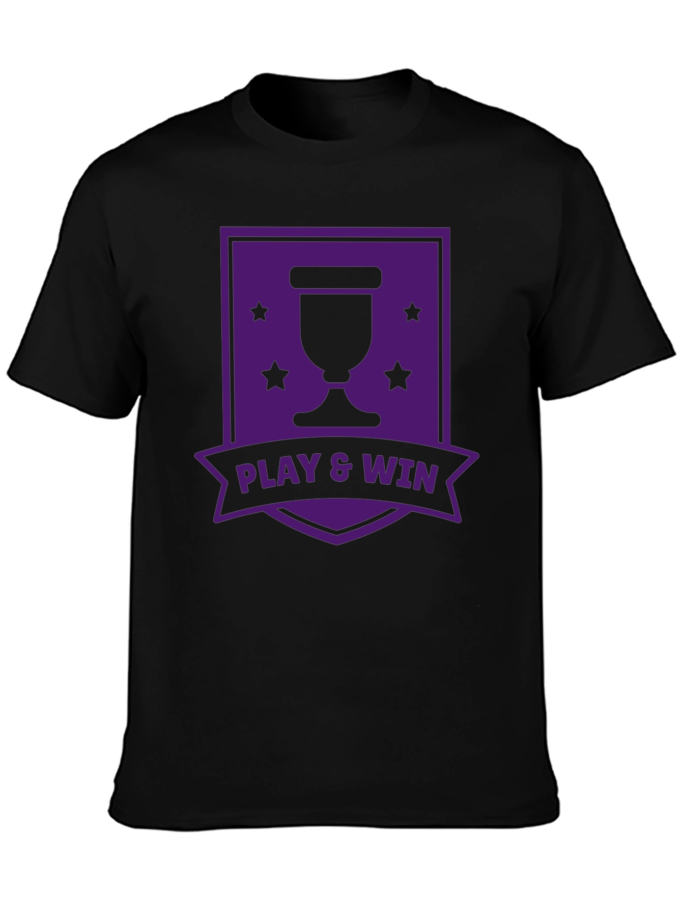 Play & Win Graphic T-Shirt - Black Casual Tee