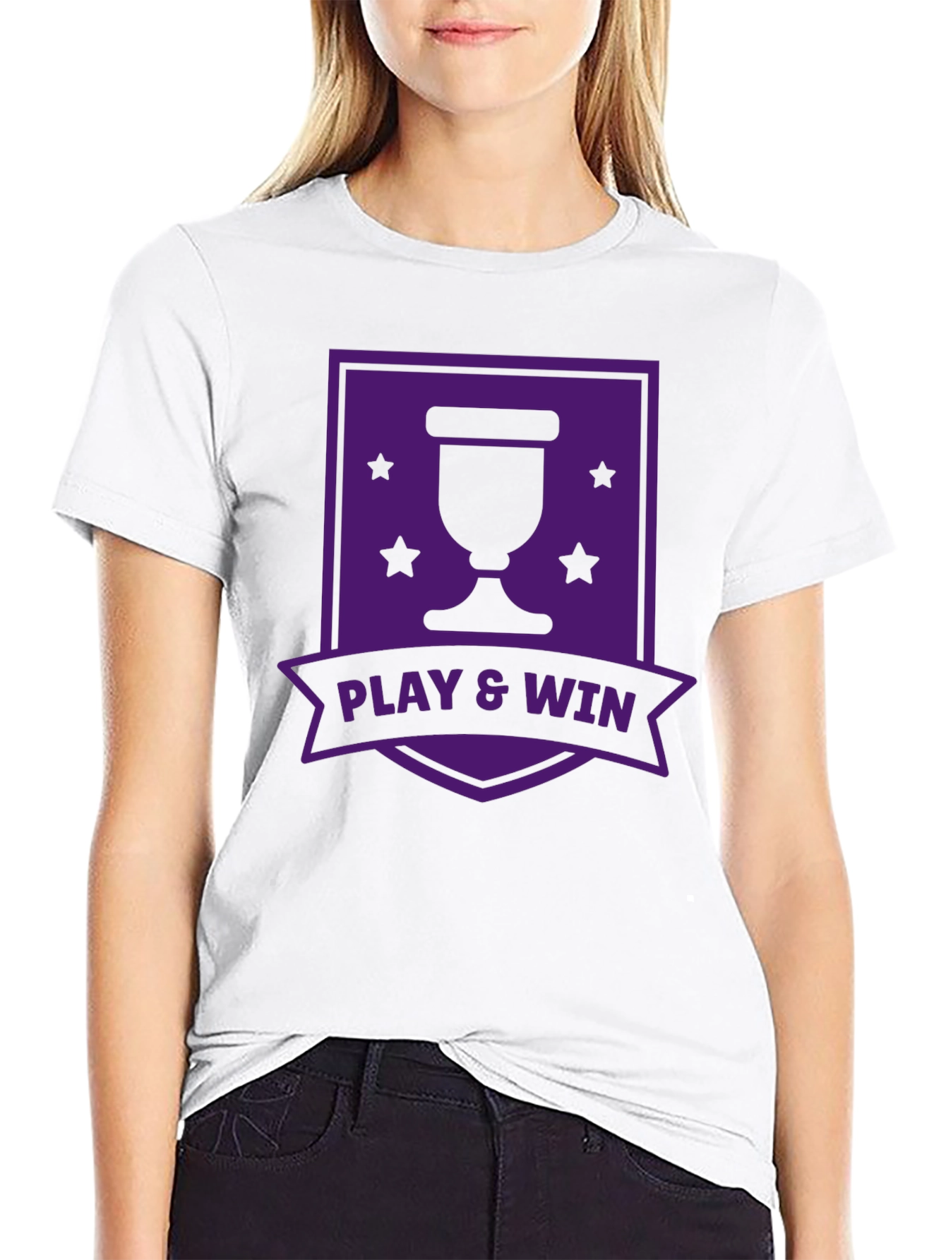 Play & Win Graphic T-Shirt - Black Casual Tee
