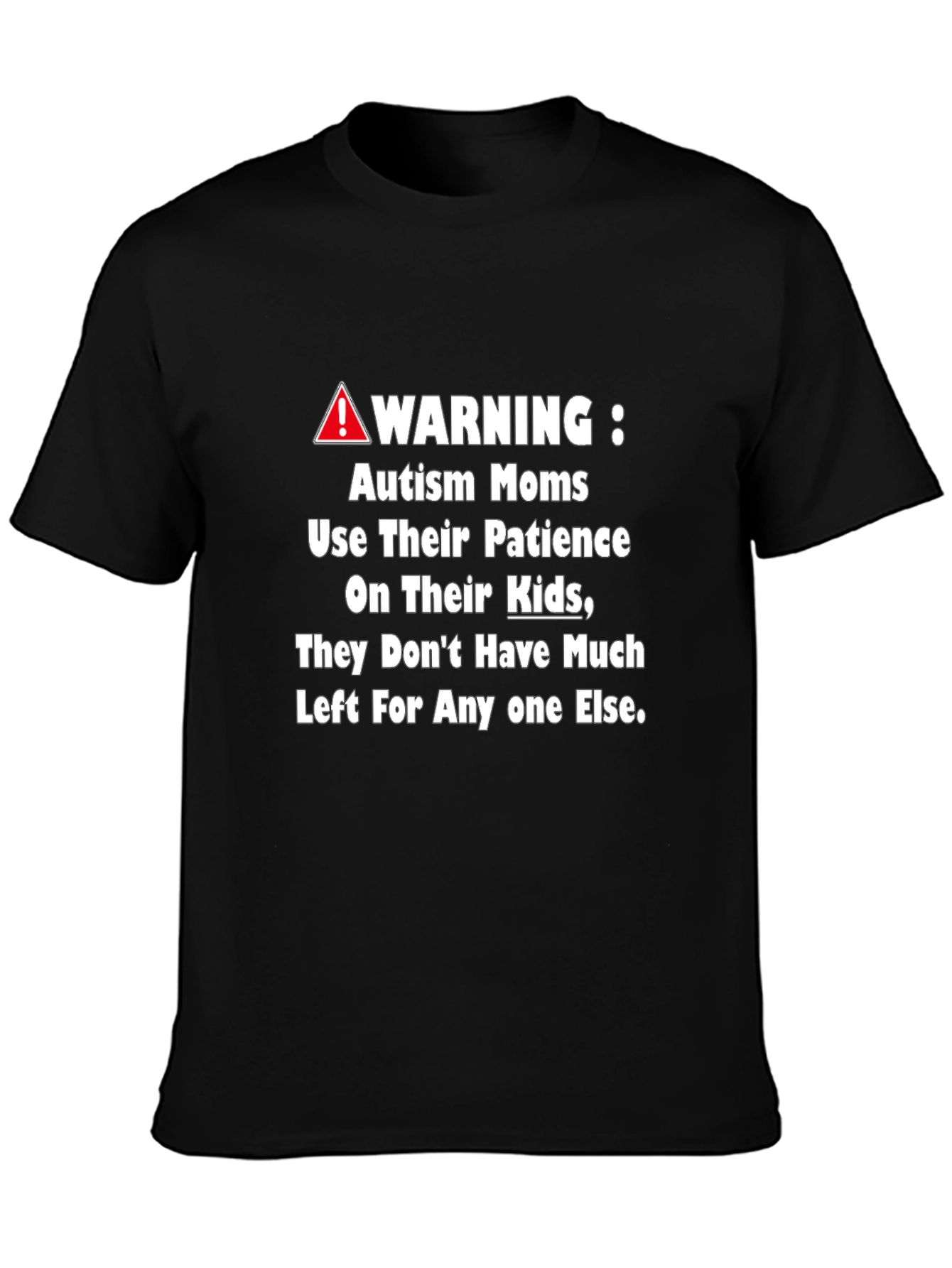 Autism Mom Patience Warning Tee - Black