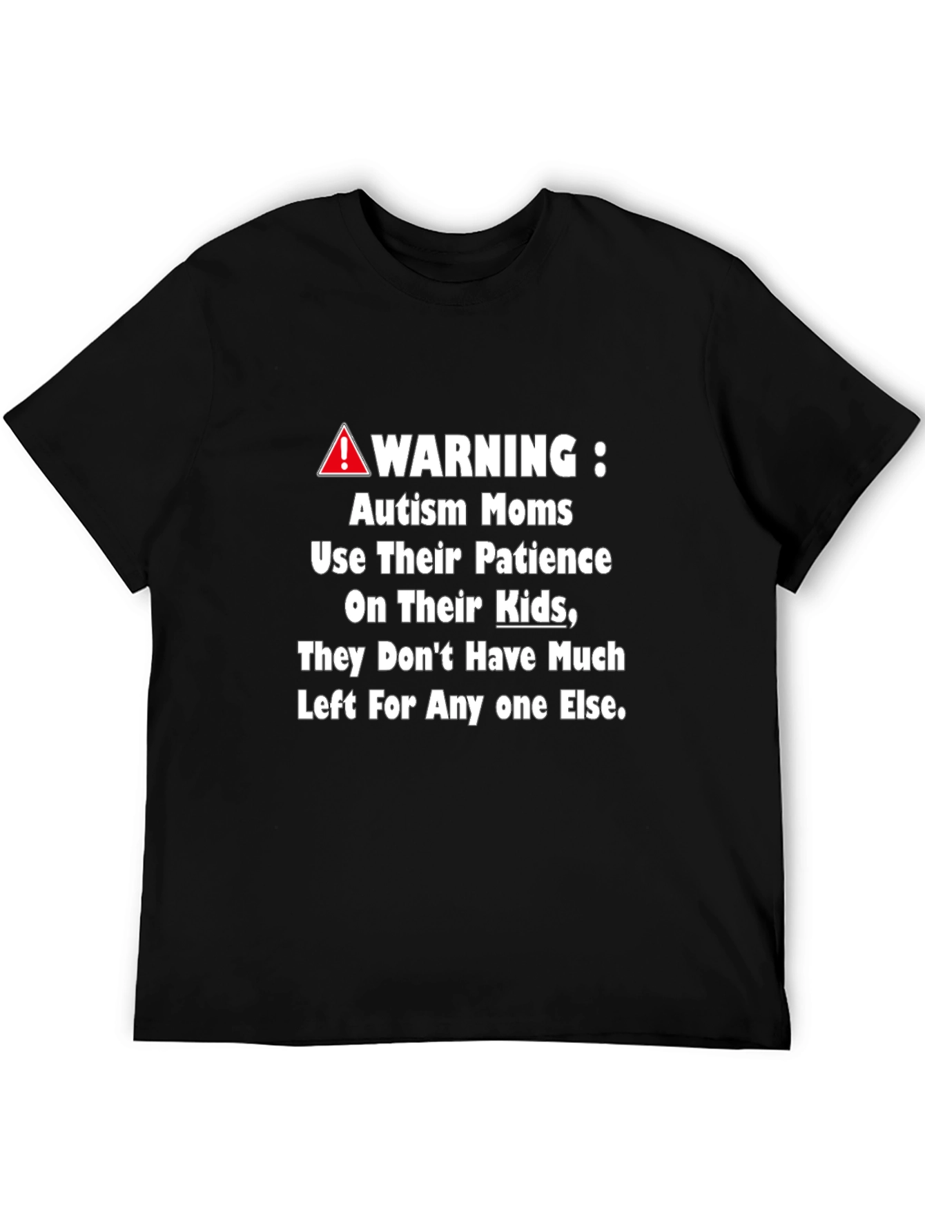 Autism Mom Patience Warning Tee - Black