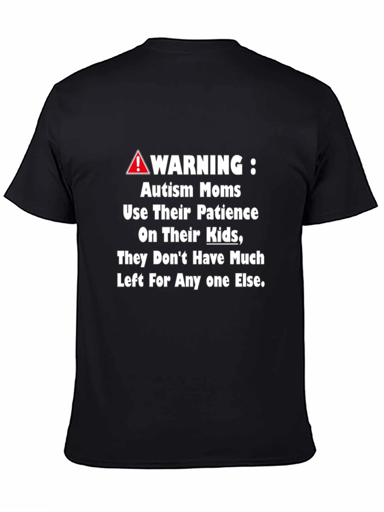 Autism Mom Patience Warning Tee - Black