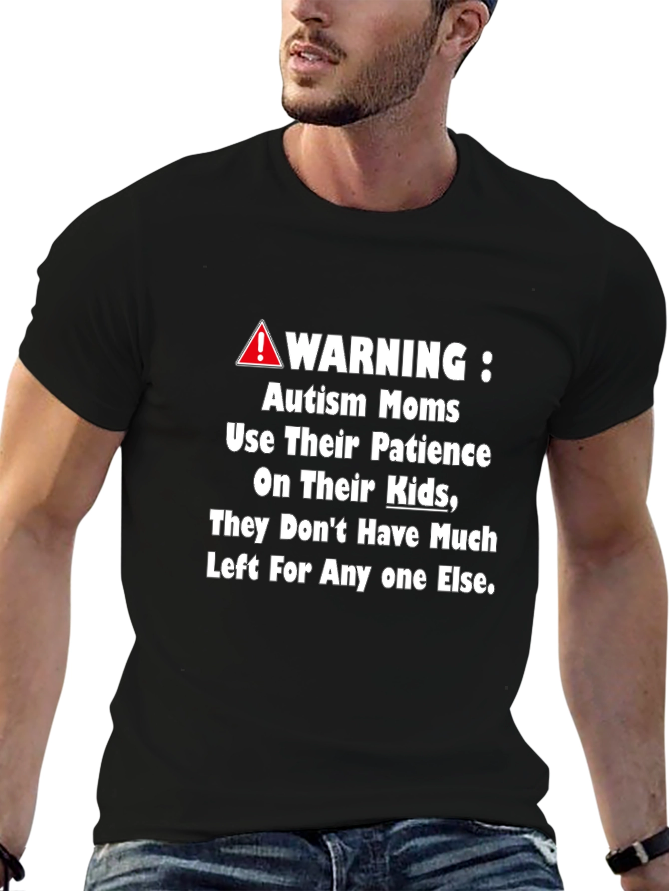 Autism Mom Patience Warning Tee - Black