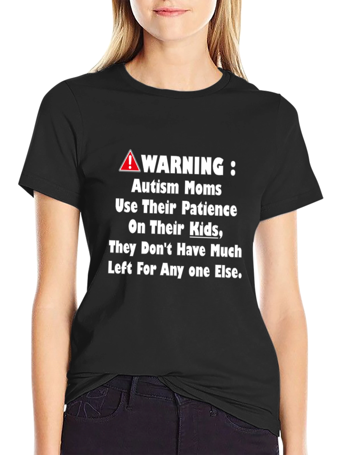 Autism Mom Patience Warning Tee - Black