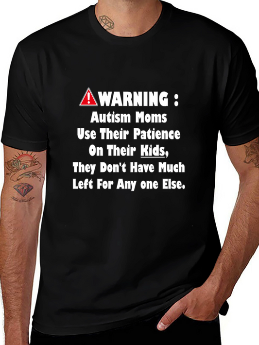 Autism Mom Patience Warning Tee - Black