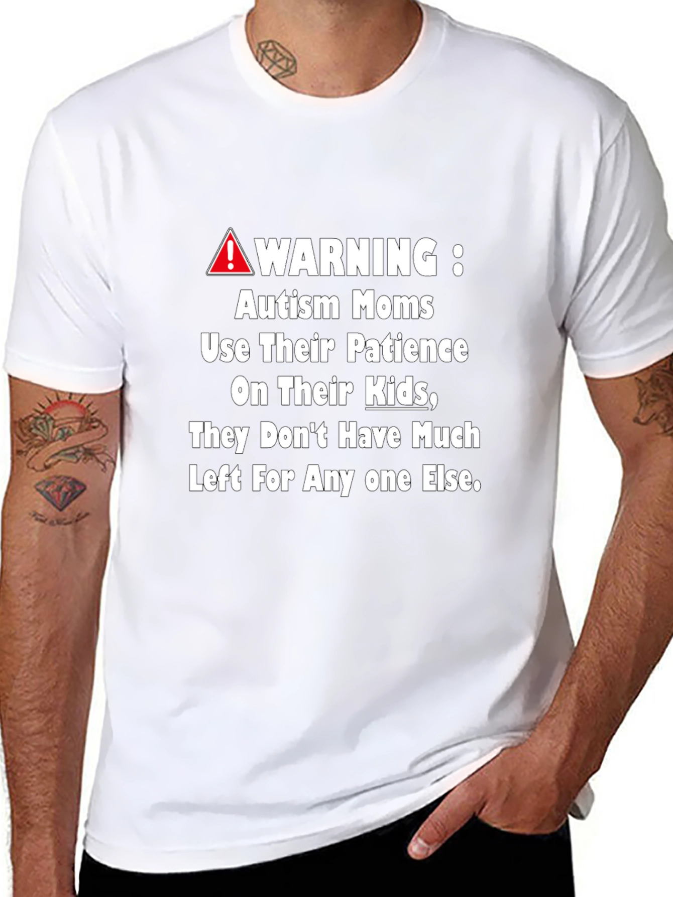 Autism Mom Patience Warning Tee - Black