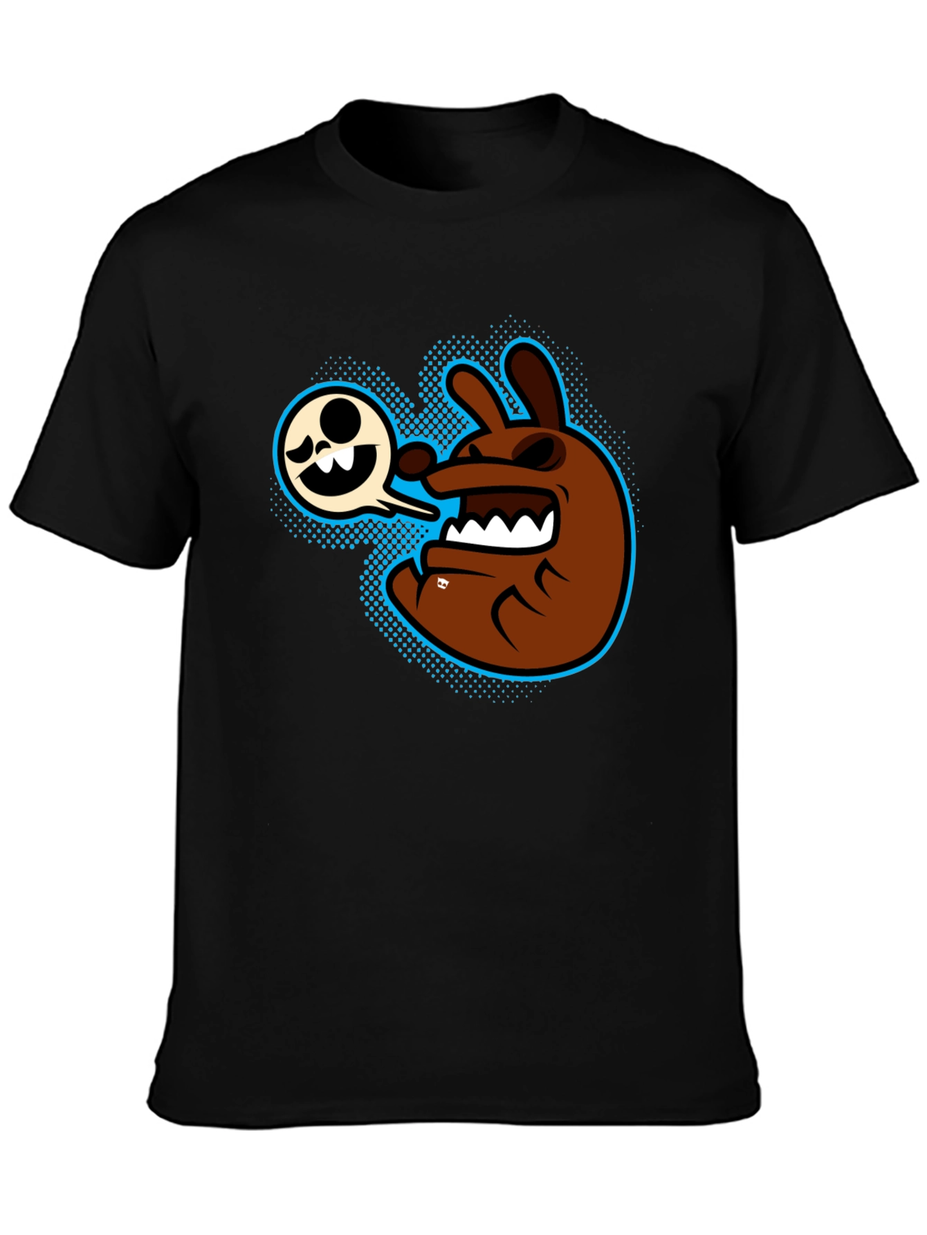 Cartoon Character Graphic T-Shirt - Mens Black Tee