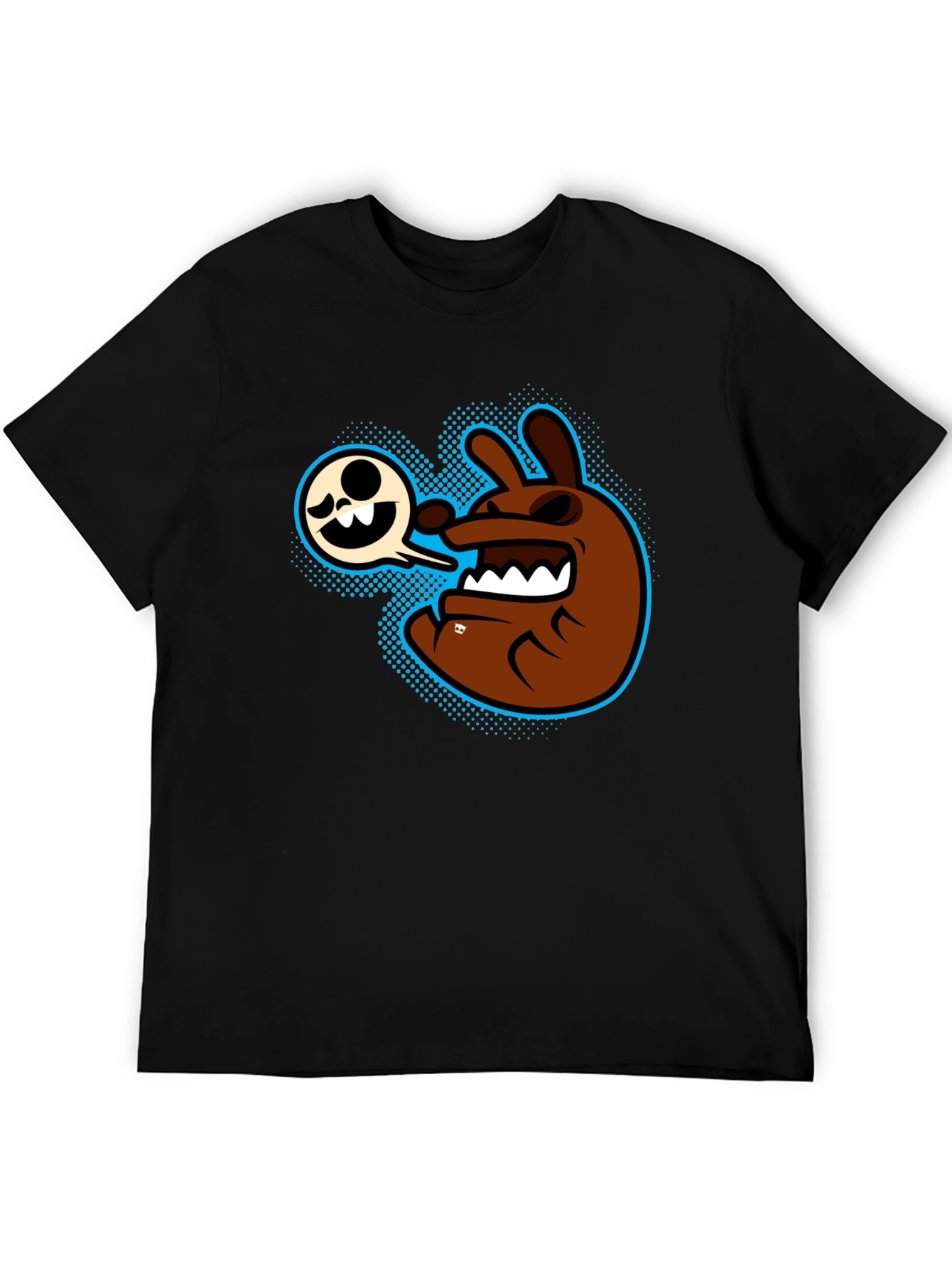 Cartoon Character Graphic T-Shirt - Mens Black Tee