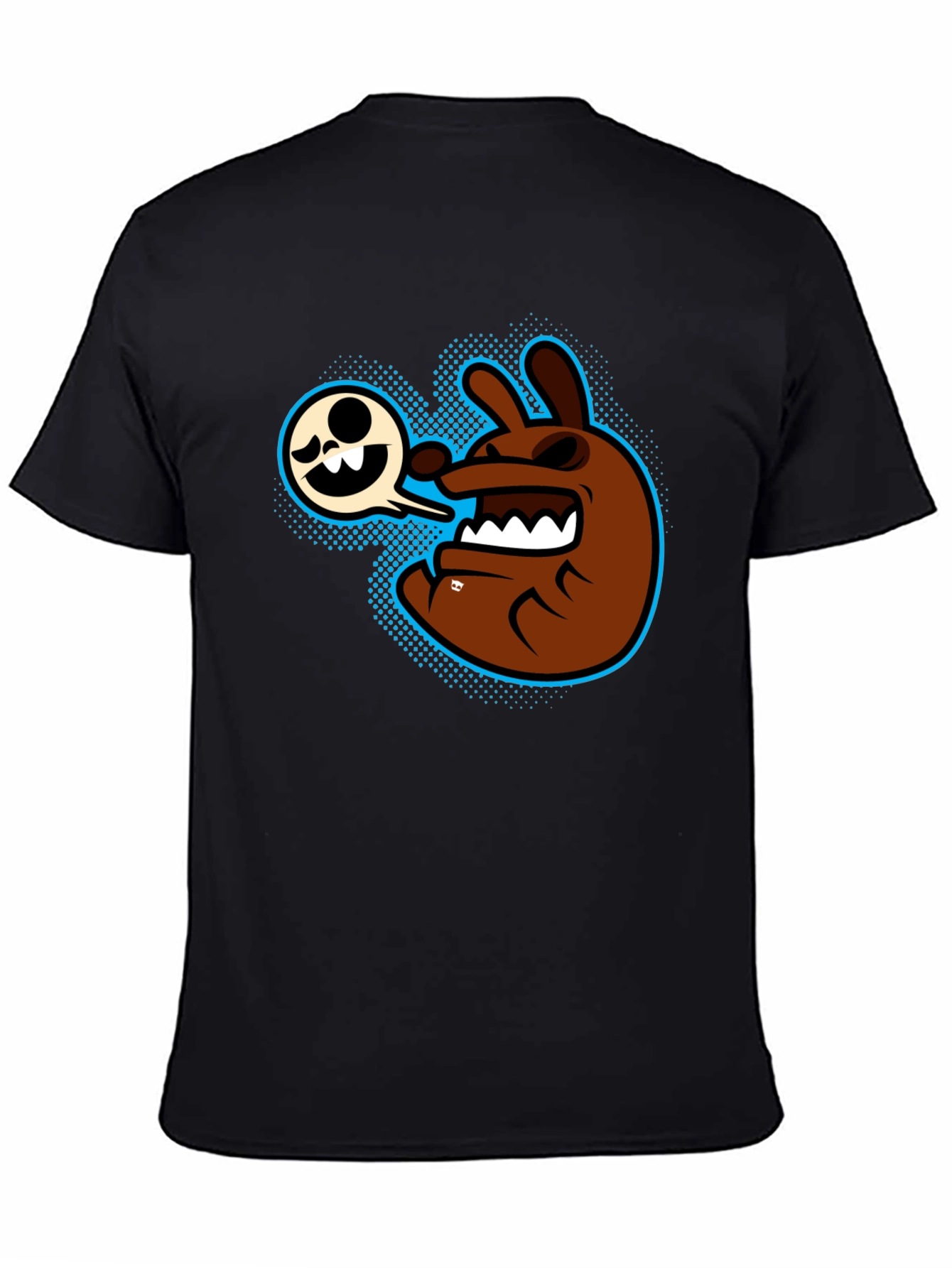 Cartoon Character Graphic T-Shirt - Mens Black Tee