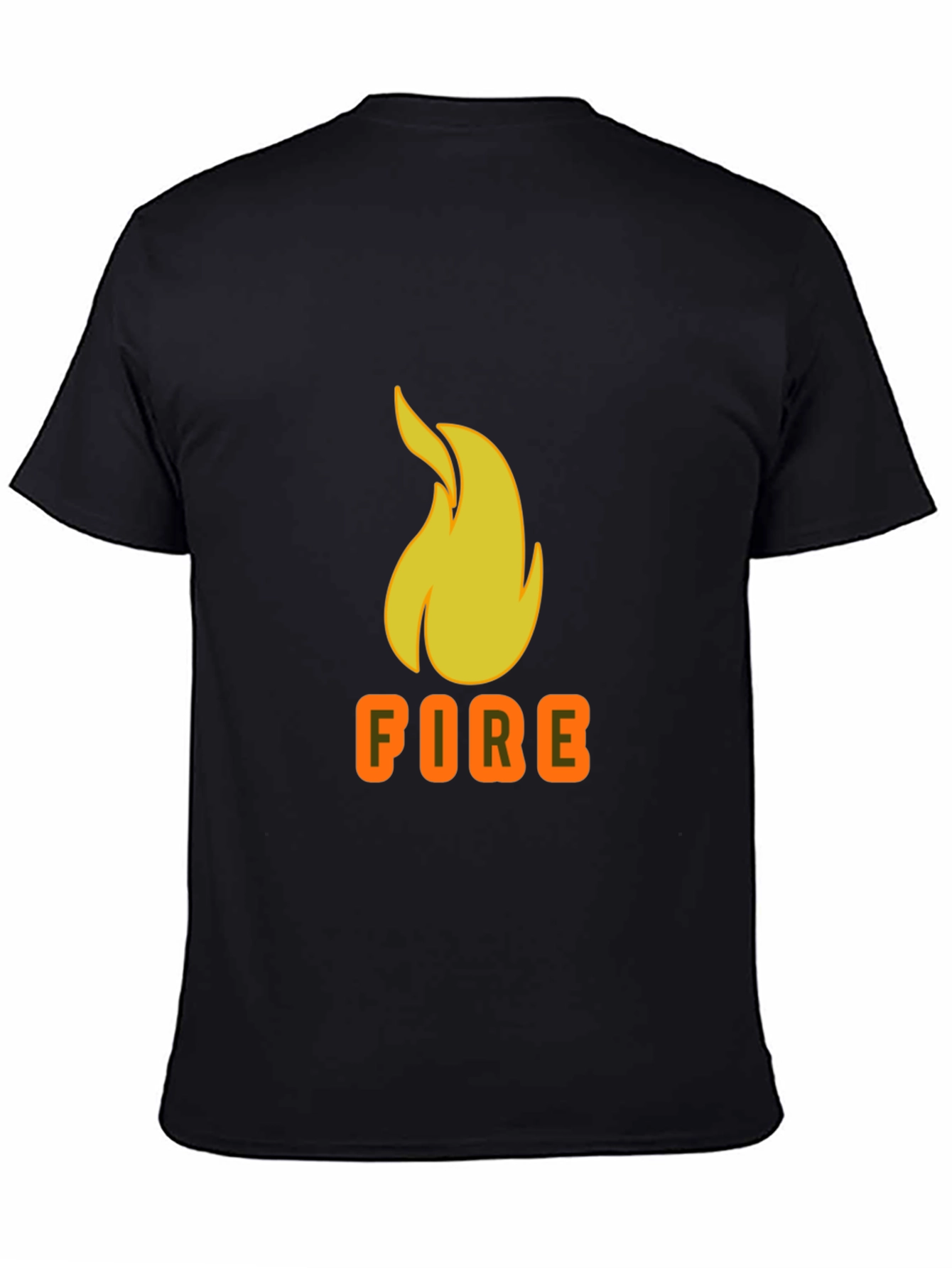 Flame Graphic Tee - Black Cotton T-Shirt