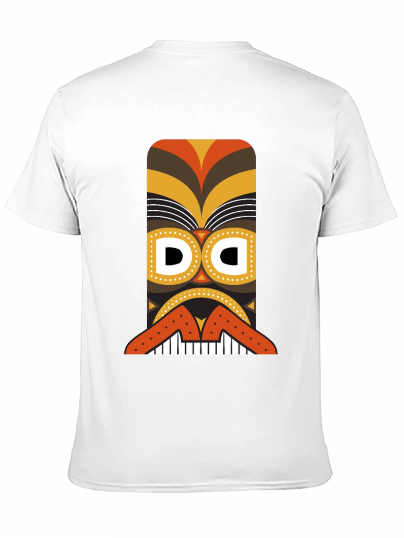Tribal Tiki Mask Graphic Tee - Black