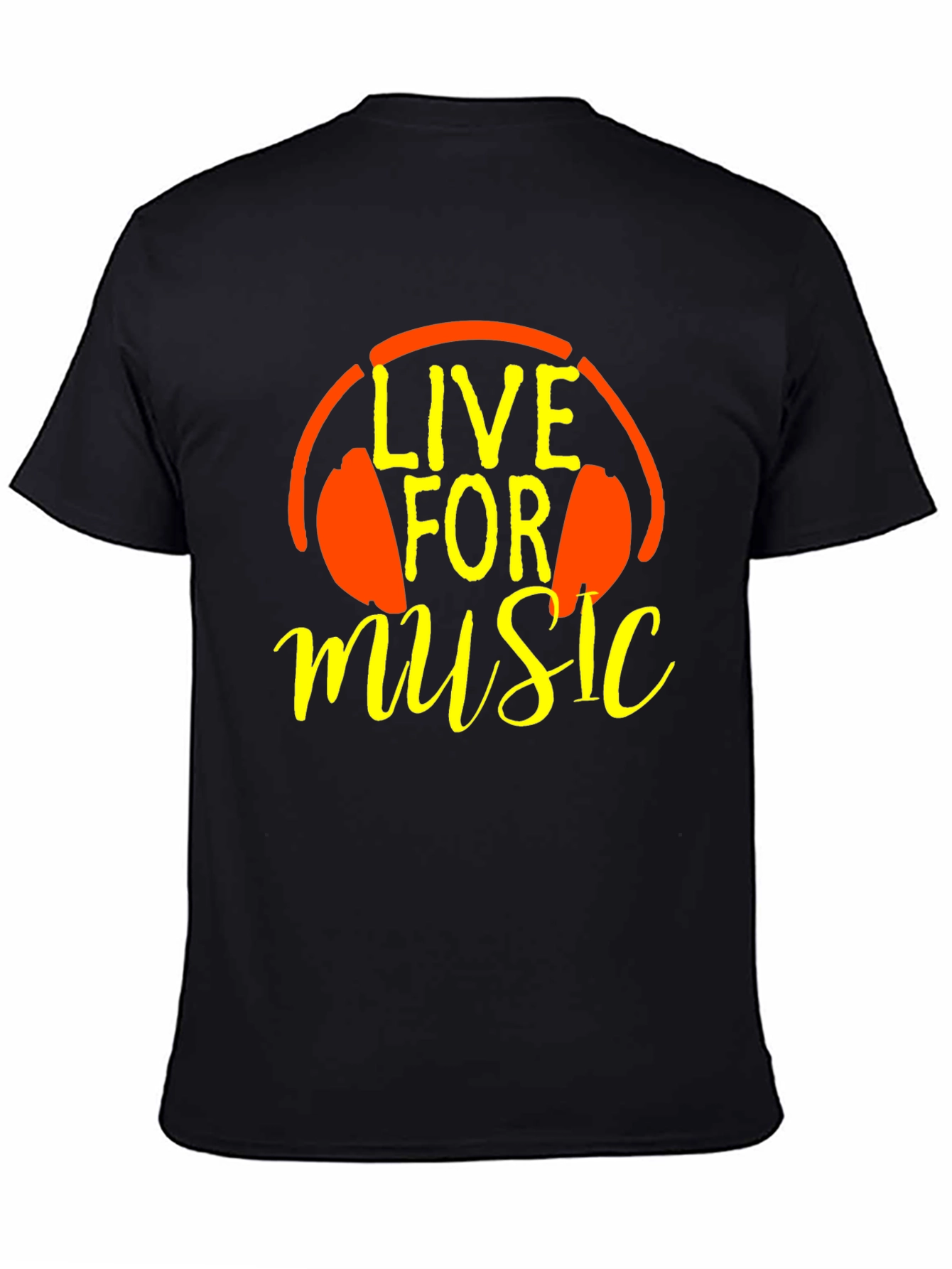 Live For Music T-Shirt - Headphones Graphic Tee