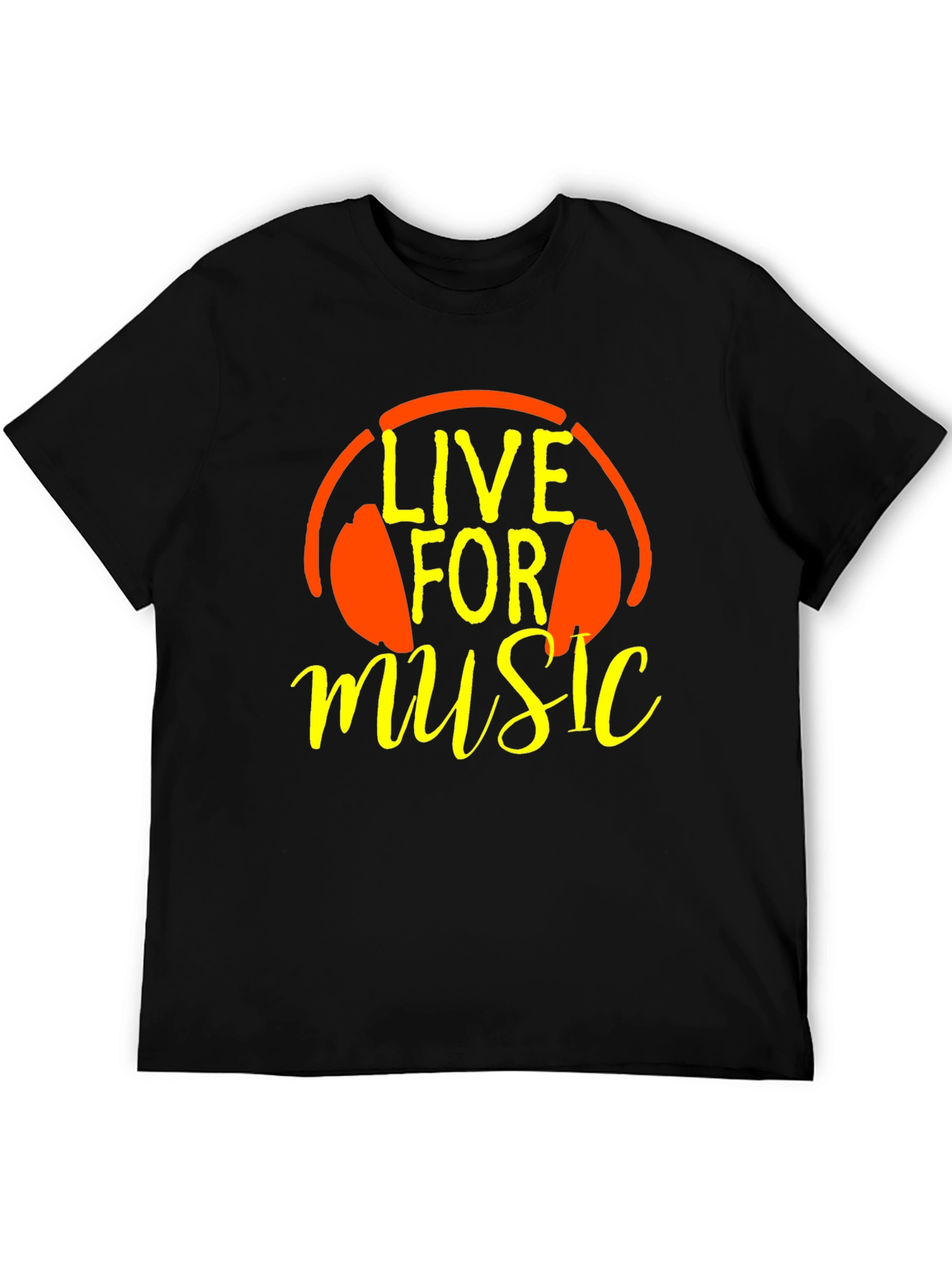 Live For Music T-Shirt - Headphones Graphic Tee