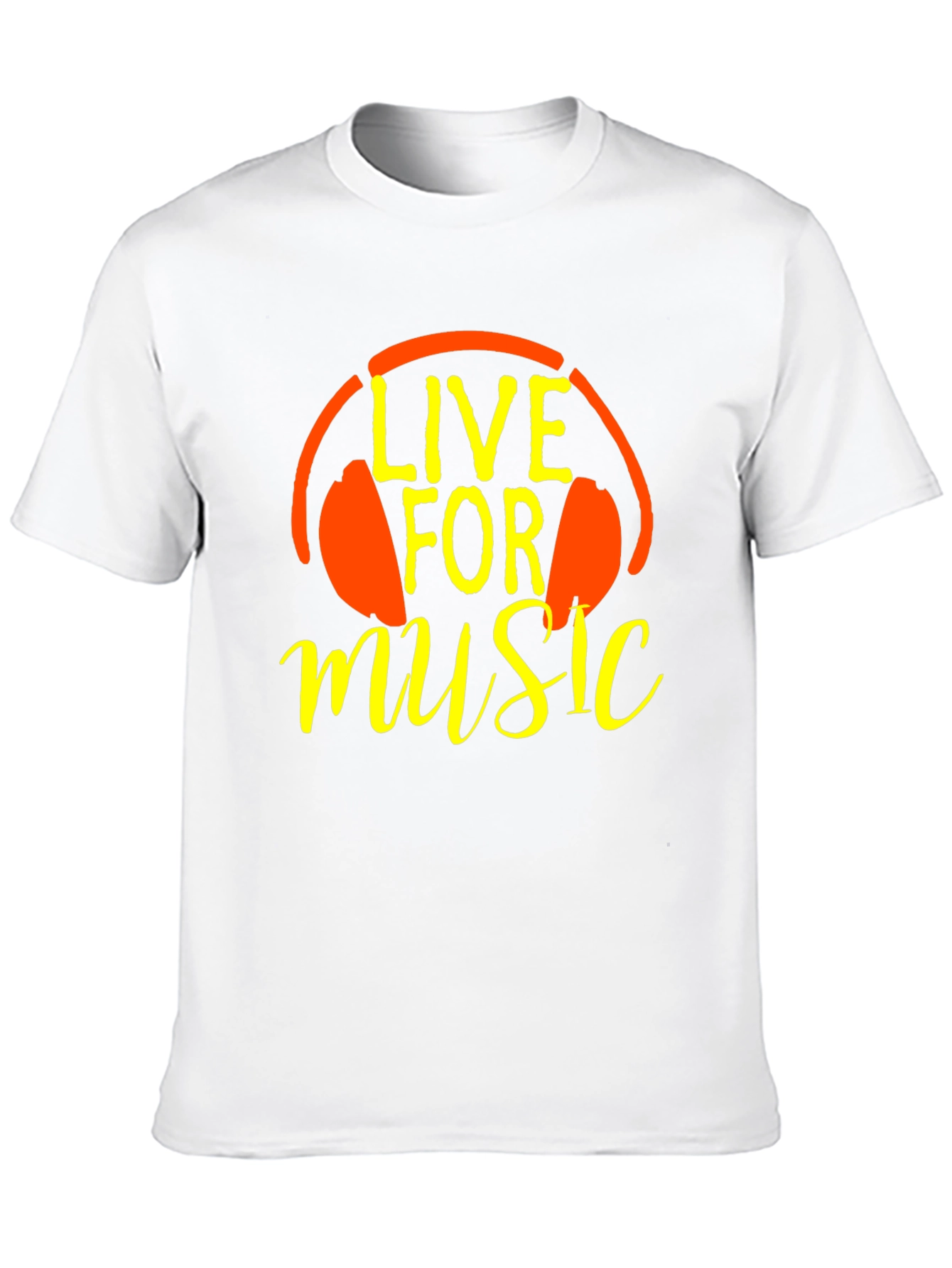 Live For Music T-Shirt - Headphones Graphic Tee