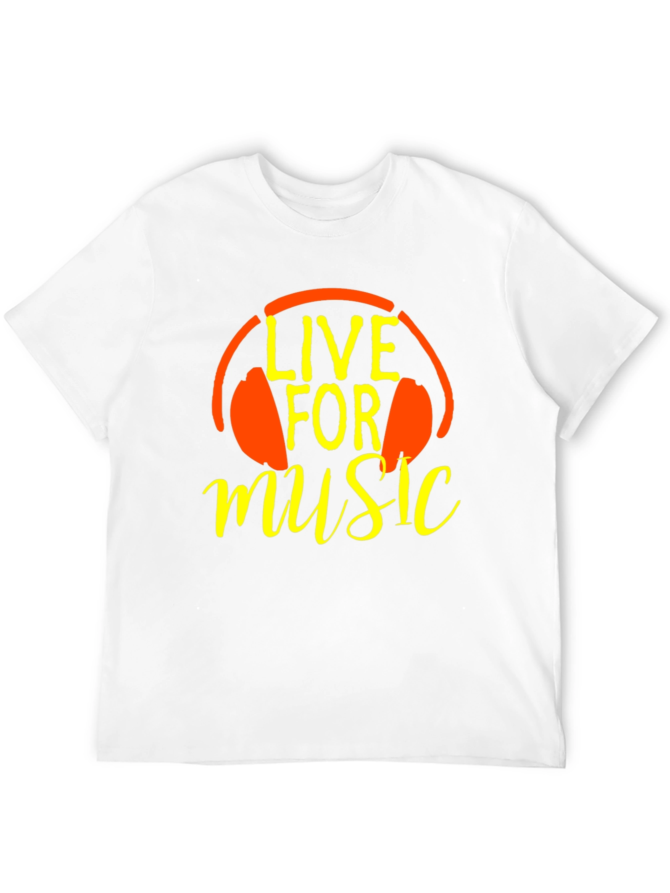 Live For Music T-Shirt - Headphones Graphic Tee