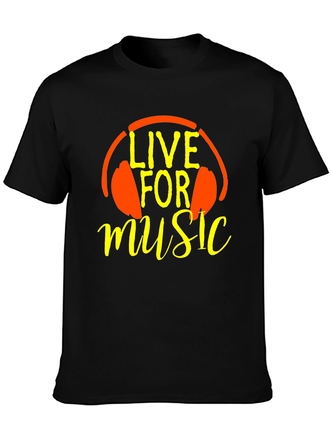 Live For Music T-Shirt - Headphones Graphic Tee