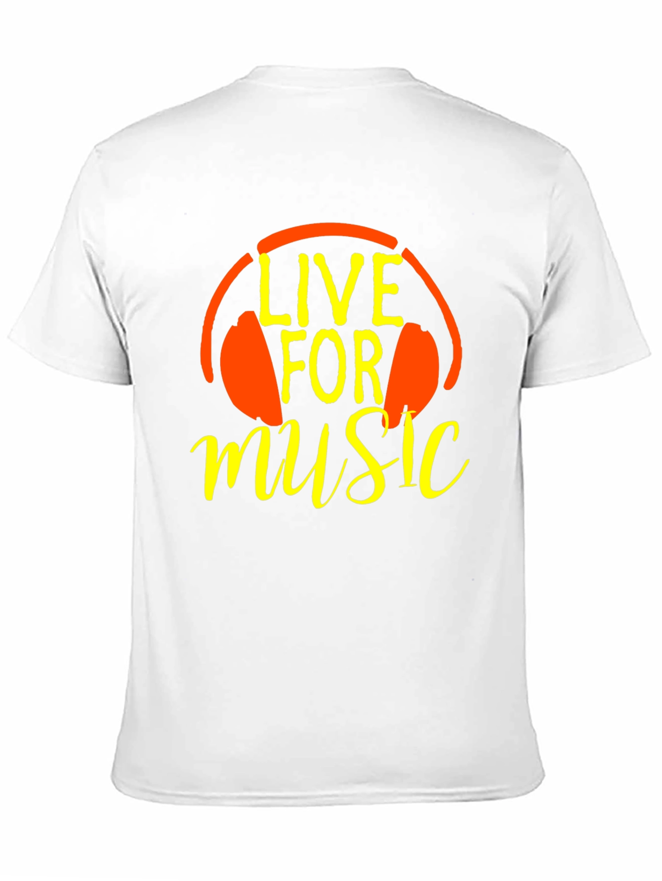 Live For Music T-Shirt - Headphones Graphic Tee