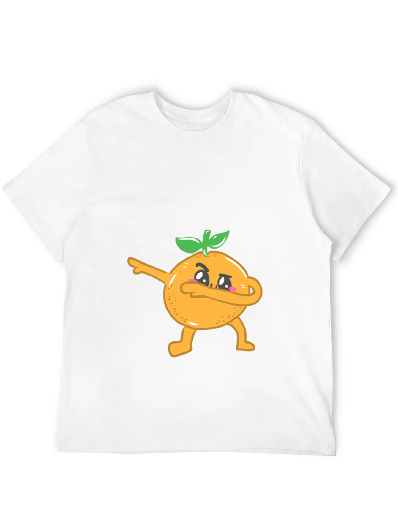 Dabbing Orange Graphic Tee - Black Cotton T-Shirt