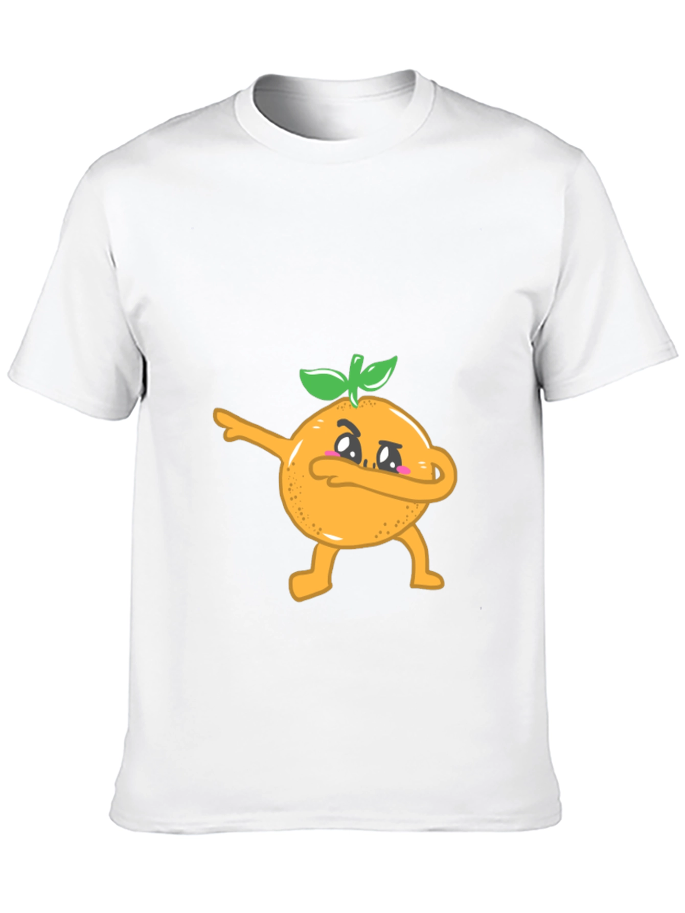 Dabbing Orange Graphic Tee - Black Cotton T-Shirt