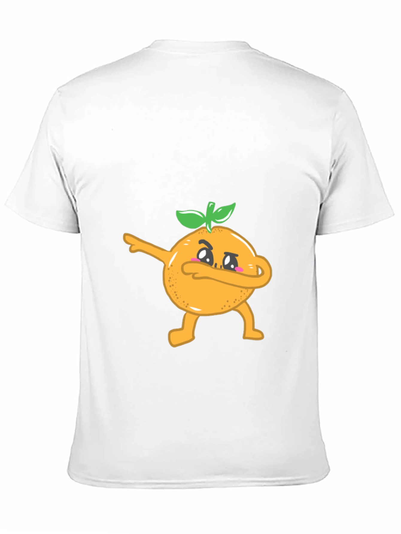 Dabbing Orange Graphic Tee - Black Cotton T-Shirt