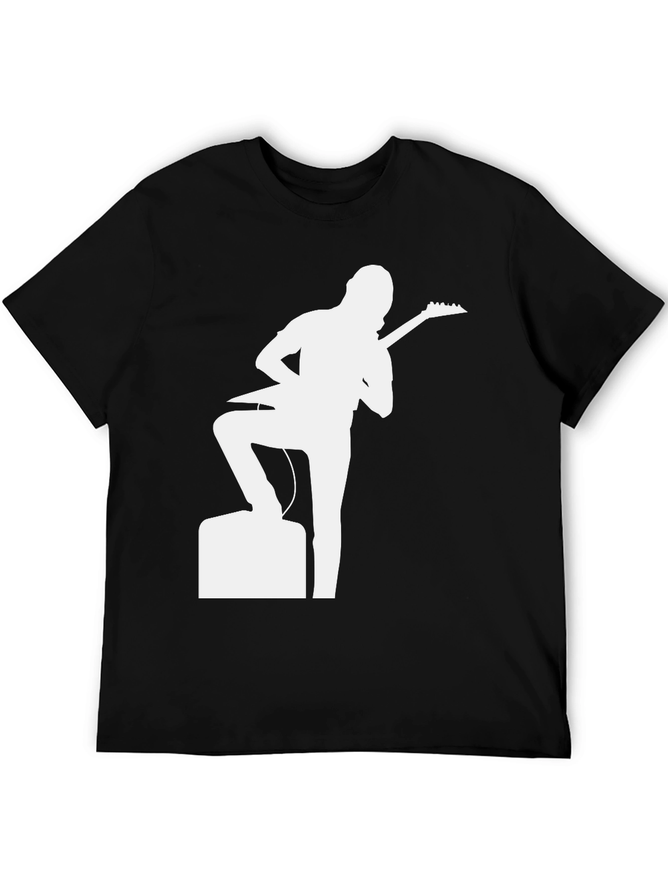 Guitar Player Graphic Tee - Black Cotton T-Shirt